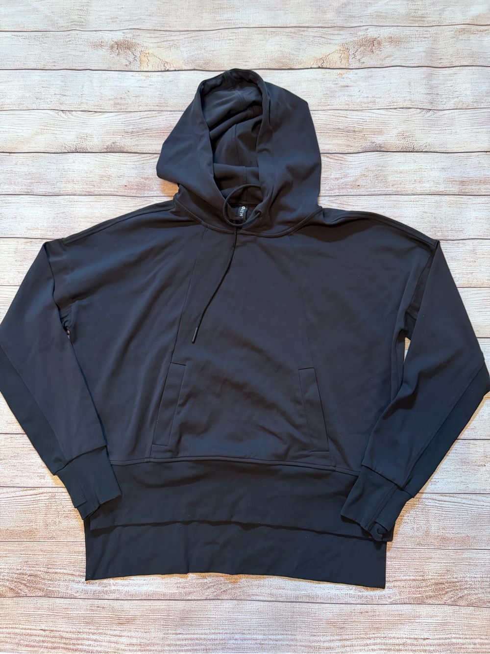Athleta Black Mission Hoodie Sweatshirt Pullover Womens Size Medium